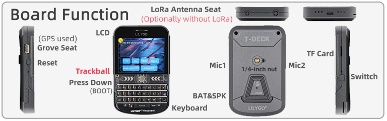 Lilygo T-Deck Plus GPS 915Mhz ESP32 Meshtastic + SMA connector & Antenna USA